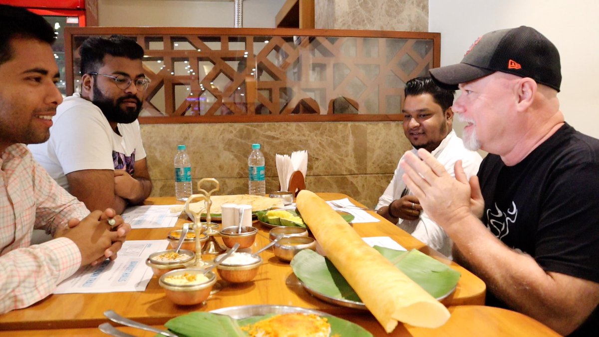 mumziesandpapa's tweet photo. Who doesn't love a massive dosa? Chutney's restaurant in Hyderabad has a huge 70MM dosa! Watch us devour it in no time in the latest episode of #AuthenticIndia @Pdwivedi04  #IndiCurious  https://t.co/s6qspyUWRr https://t.co/fVVCcgotd4