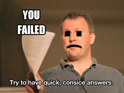 Paul Graham with a sad face overlay saying "You Failed"