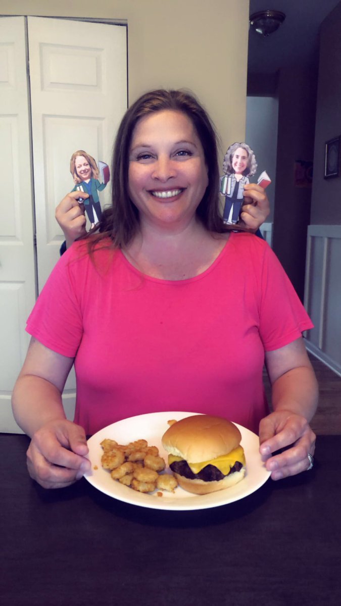 Eating dinner with my ladies. Be on the lookout for the library ladies to join in on the fun activities in your homes.