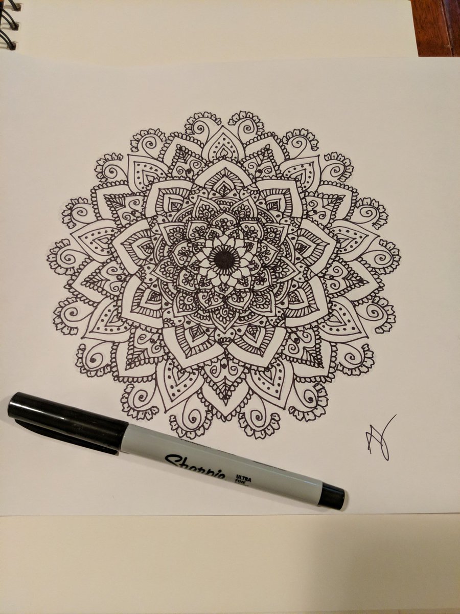 AditiDJoshi's tweet photo. It's mandala time!  This design took me around 45 mins to complete. A timelapse will be coming soon. 😍🧘‍♀️🌠
.
.
.
.
.
.
.
.
#mandala #art #mandalaart #mandalas #tattoo #mandalatattoo #artist #drawing #artwork #mandalalove #handmade  #mandalapassion #sharing #artinthetimeofcorona https://t.co/uvz1iyaCmq