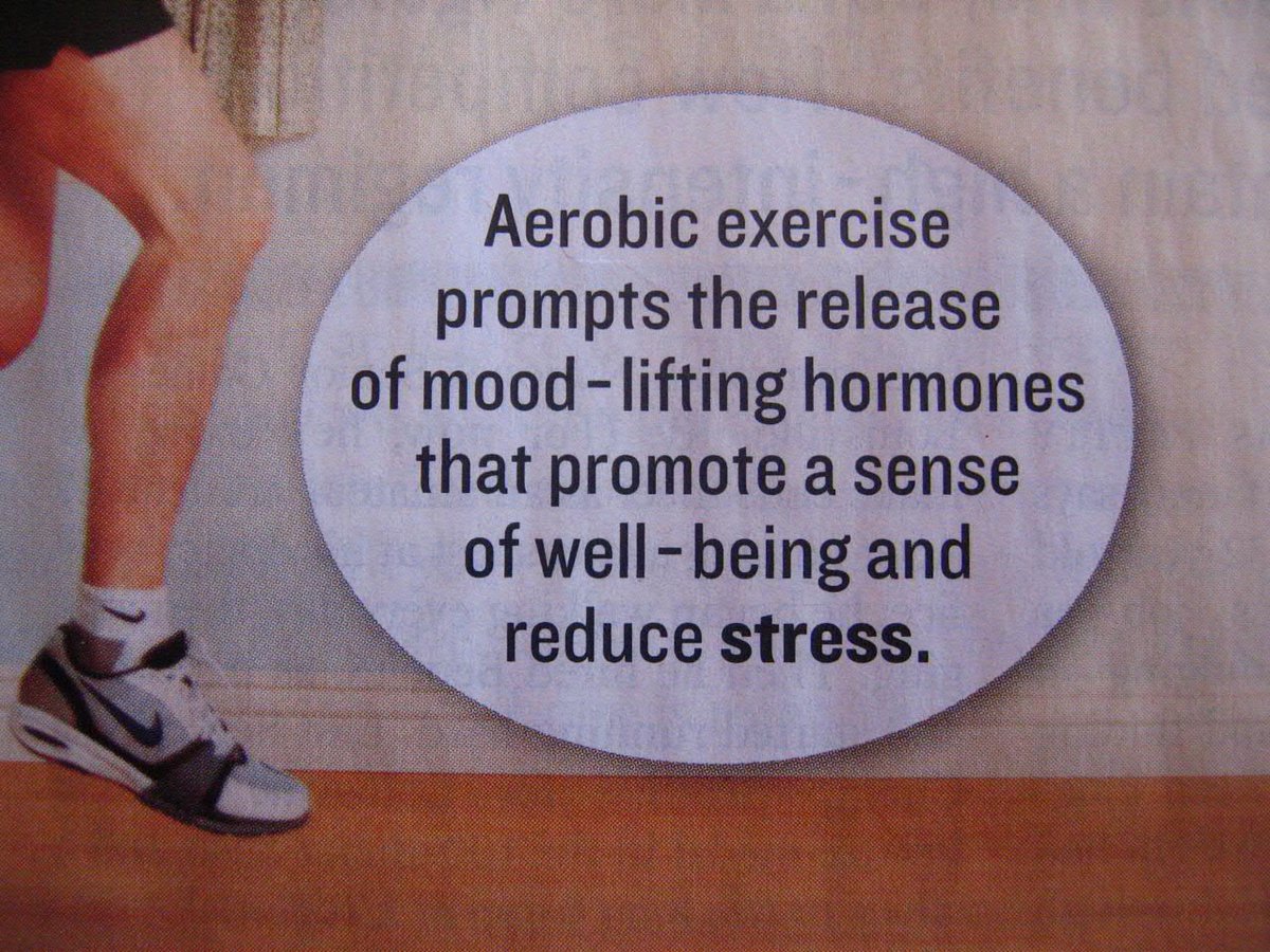LoriShemek's tweet photo. Depressed?  Exercise. 

#Exercise actually causes the same structural changes to the brain as antidepressants—neuroplasticity, or creating new neural pathways &amp; growth in the hippocampus, a part of the brain that’s generally shrunken in people with #depression.  

#healthychoices https://t.co/vqq9r5BLOL