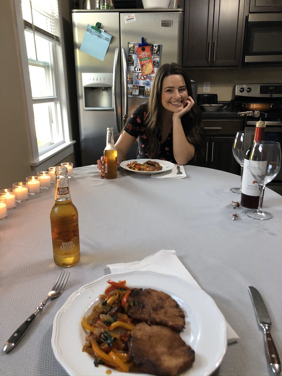 This was from last week, but make sure you still have date night and spoil that special someone during quarantine! @mclairelynch #PeppersAndPorkchops