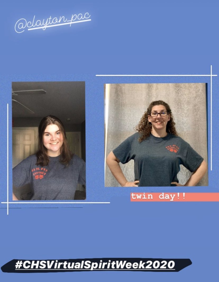 tcg725's tweet photo. The upside of Virtual Spirit Week is that there’s no limit to how many twins I can have! #chsvirtualspiritweek2020 #theatreandhockey #CometsALLin #twinning @Clayton_Comets @chs_cpac https://t.co/zzrubgLIHB
