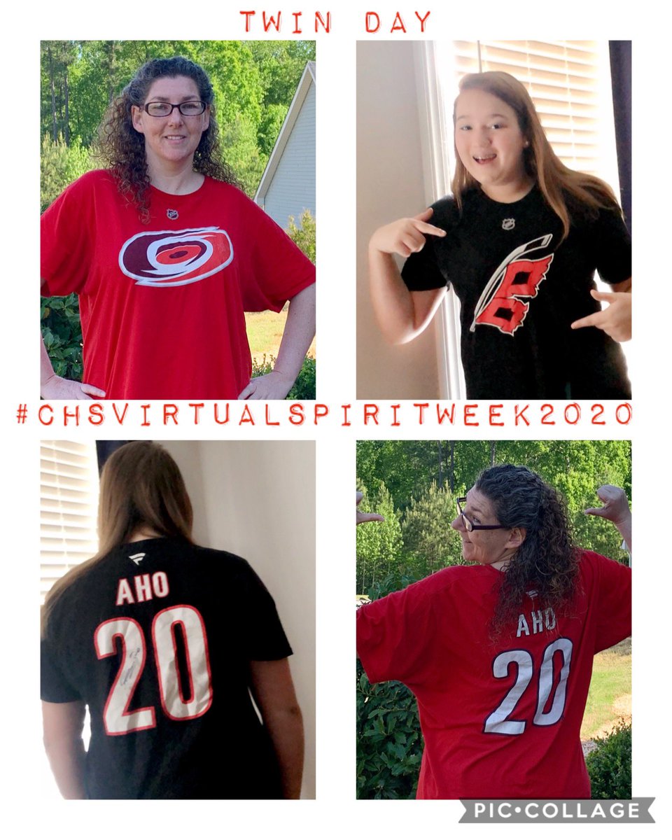 tcg725's tweet photo. The upside of Virtual Spirit Week is that there’s no limit to how many twins I can have! #chsvirtualspiritweek2020 #theatreandhockey #CometsALLin #twinning @Clayton_Comets @chs_cpac https://t.co/zzrubgLIHB