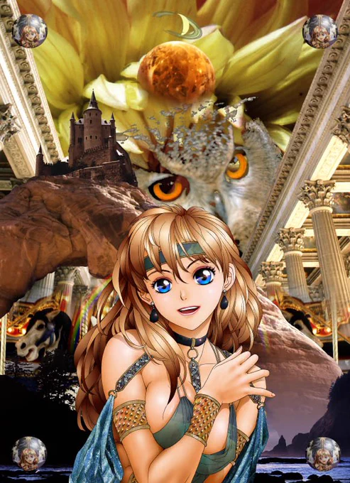 描いた時期は違うんだけど、同じ「Princess quest saga」の単行本カバー絵です。自分でもわりと気に入ってる作品なんだけどなのです(^^;; 