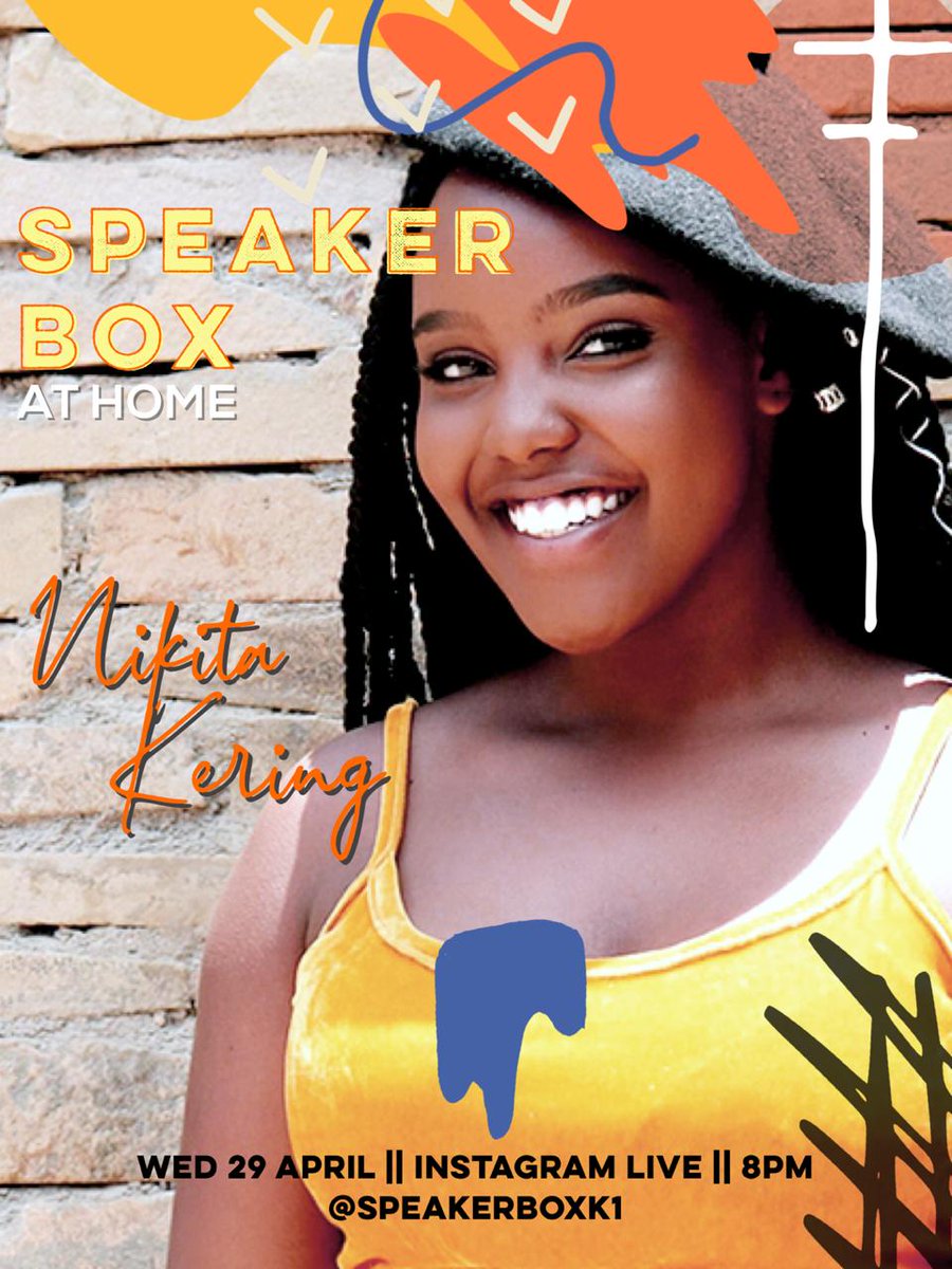 SpeakerBoxAtK1's tweet photo. Hope you have your reminder set for #speakerboxathome 8pm on our Instagram live we'll be having @Nikita_Kering doing her thing. Her voice is magical!! https://t.co/mSbBkcHNHF