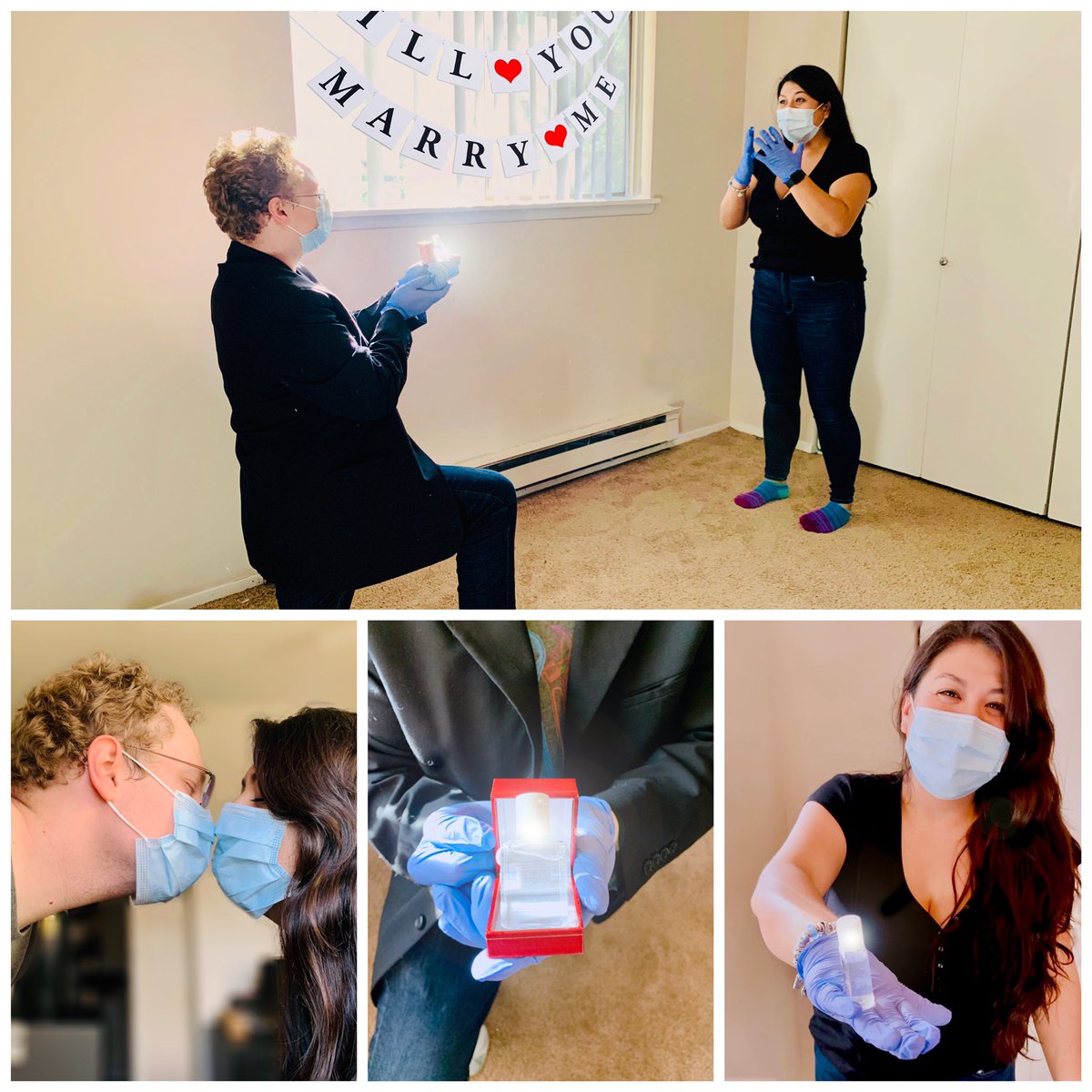 Dianibeth91's tweet photo. My ring is stucks somewhere due to COVID-19  until further notice. Since Joel hasn’t idea when it gonna show up he decided proposed me without a ring. He was so creative with his proposal.  #loveinthetimeofquarantine .   #weddingcontest @StellaArtois @Need4LSpeed https://t.co/Vp89ZpxbcP
