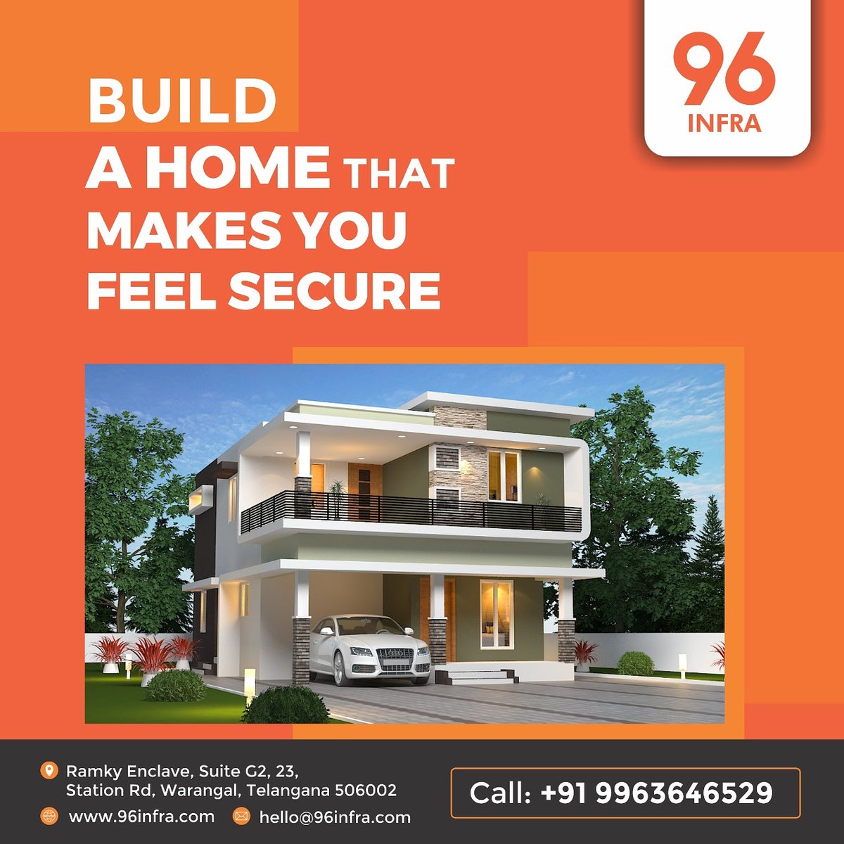 96Infra's tweet photo. Build a home that makes you feel secure..!!
We at #96Infra provides full range of #securityservices for your #home..!!
@HamaraWarangal
@HiWarangal
.
.
.
.
#bestconstructioncompanyinwarangal #96infraconstructions #professionalconstructions #constructionlife https://t.co/k76AaLKXDr