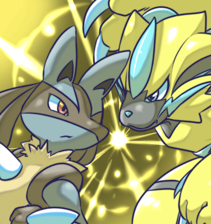 風龍 知り合いからのリクでたぶん初めて描くポケモン絵かな ルカリオとゼラオラ ポケットモンスター T Co Wnqt9ohcas Twitter