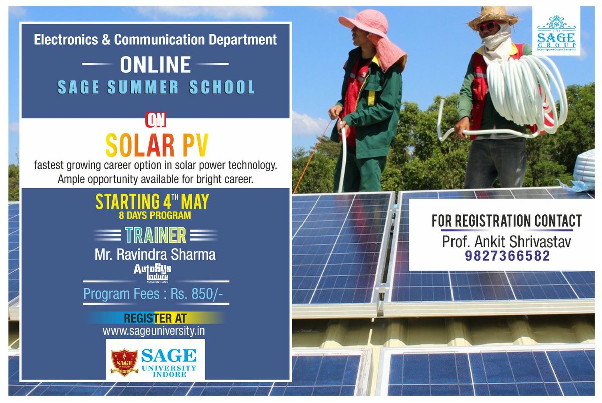 autosysindore's tweet image. AutoSys Indore and SIRT, SAGE University, Indore i..For more info visit...autosyssolar.com/latest-update/…