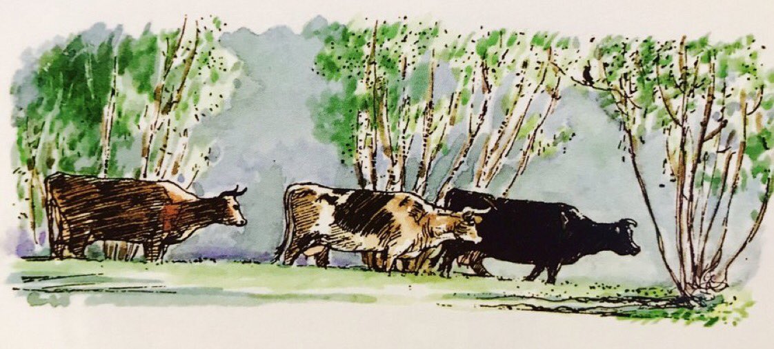 A_AMilne's tweet image. All the little wood was still,
As if it waited so, until
Some blackbird on an outpost yew,
Watching the slow procession through,
Lifted his yellow beak at last
To whistle that the line had passed...
Then all the wood began to sing
Its morning anthem to the spring. ~A.A.Milne