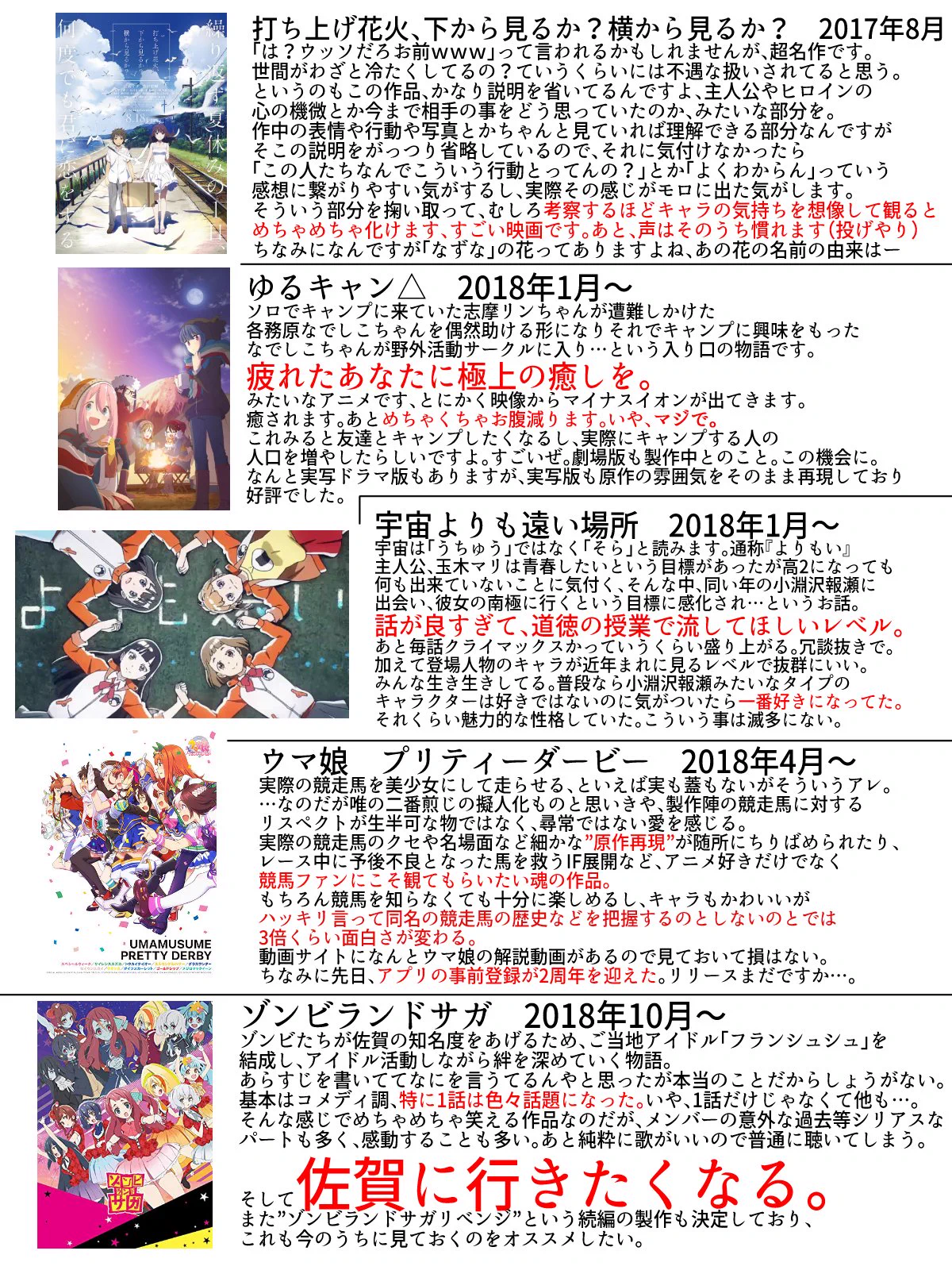 GW中は暇？そんな人にオススメなアニメ20選！