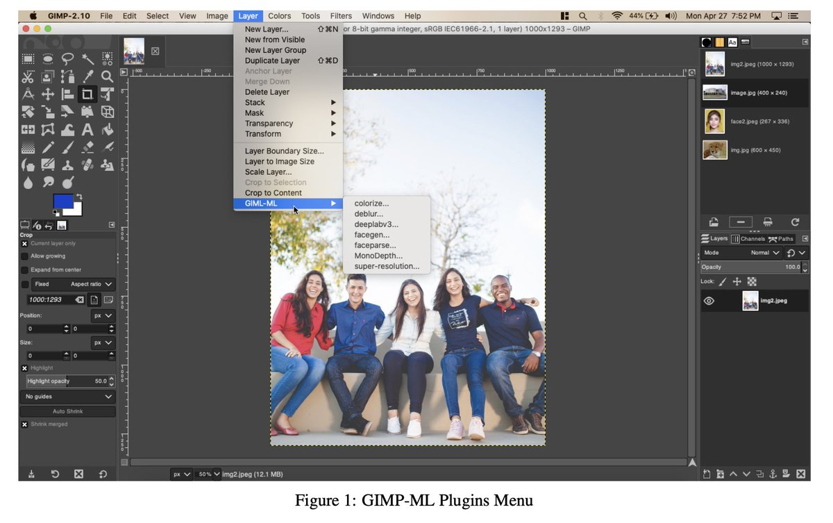 _akhaliq's tweet image. GIMP-ML: Python Plugins for using Computer Vision Models in GIMP
pdf: arxiv.org/pdf/2004.13060…
abs: arxiv.org/abs/2004.13060
