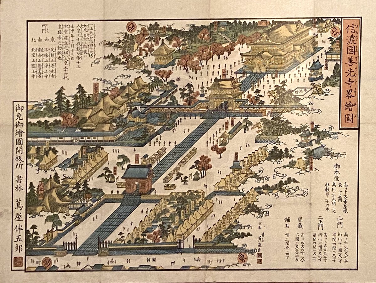 信濃国善光寺略絵図／ 江戸時代の善光寺です。現在の本堂は度重なる