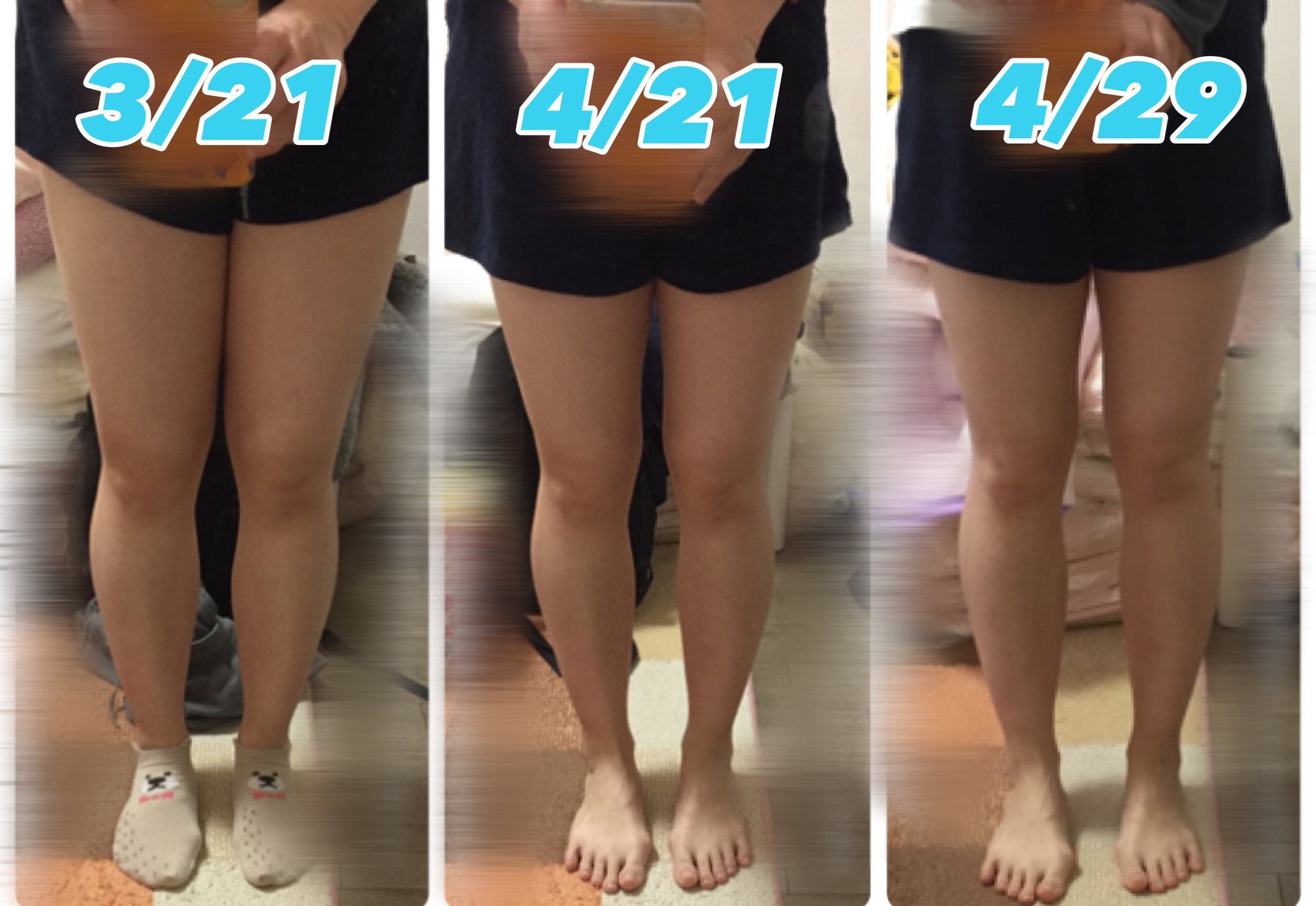 ぽんた ひなちゃんねる Hinata 0421 の筋トレで追い込んで１週間 お腹周りだいぶスッキリ ちょっとずつ腹筋ついてきたかな 脚はまだまだだけど 少しずつ隙間が増えてきた気がする たった１週間で目に見えて変わるの本当すごい