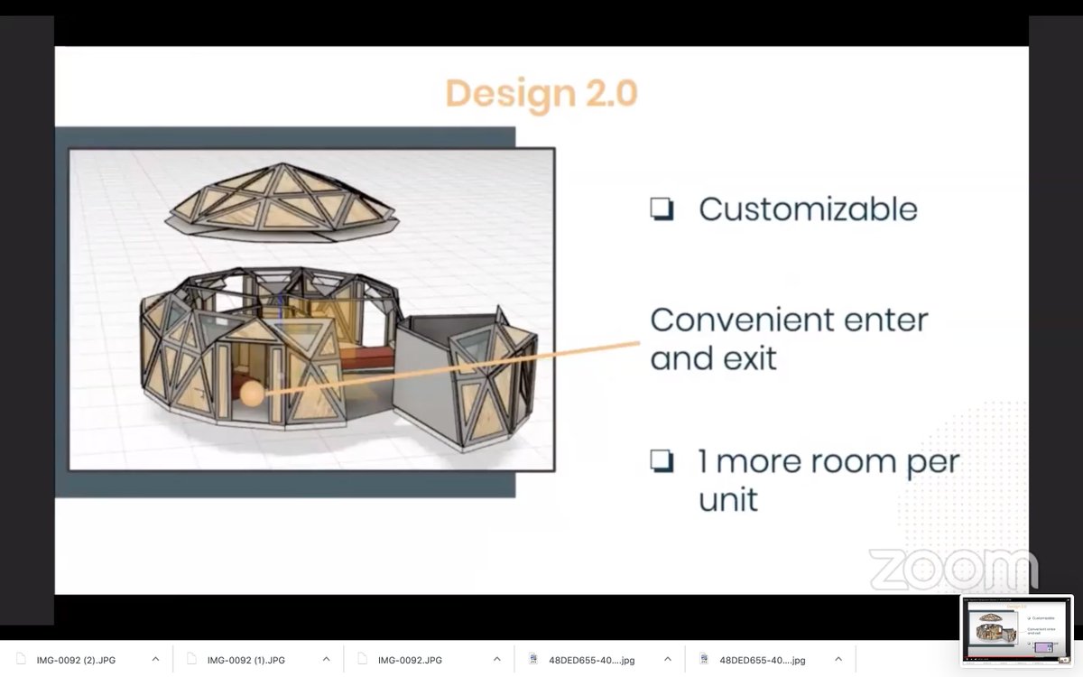 BullisSchool's tweet photo. Nick Karayianis used STEM to approach a social issue.  Taking a "housing first" approach to homelessness, he designed a low-cost "dome home" to provide shelter for people experiencing homelessness while they receive support and job training.  #Bullis2020 #BullisRemoteLearning https://t.co/GvFc1U3WkL