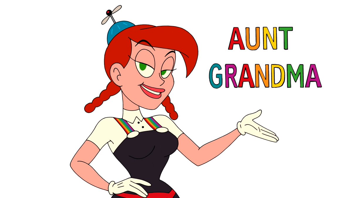 Model sheet and screenshots of Aunt Grandma/Priscilla Jones from Uncle Gran...