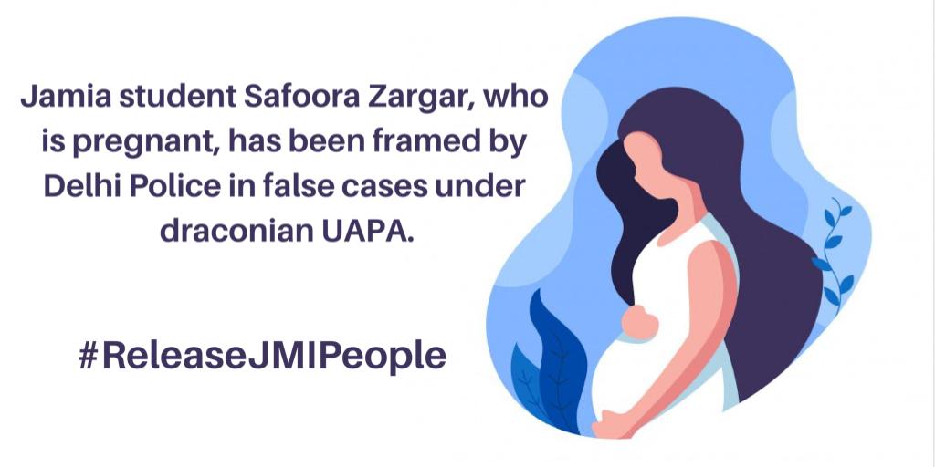 banojyotsna's tweet image. Safoora, we are with you. You are not alone. #ReleaseJMIPeople #ReleaseSafooraZargar