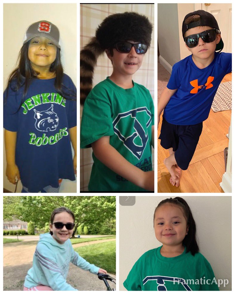 AllCJohnson's tweet photo. We’ve got some cool cats @jenkinsbobcats1. Our Bobcats rocking their cool school gear as they worked hard from home today. #hickoryschools #virtualspiritweek #stilllearning #mywhy #movingforwardwithwhy @DrCalandraDavi1 https://t.co/j6VQa3Ljqr