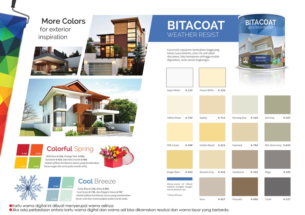 pt_bitalasia's tweet photo. Ini dia warna ready mix BITACOAT, yang pasti kamu suka, cocok banget buat exterior rumah kamu😍😍
#waterproofing #catmurah #catbagus #catkualitasbagus #cat #catantibocor #catwatercolor #catdekoratif #rumahsederhana #rumahidaman #rumahcantik #rumahminimalis #jasapengecatanrumah https://t.co/ZmyrxH6b5N