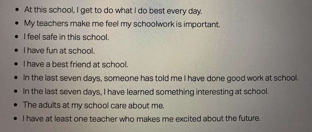 EdHidalgoSD's tweet photo. For so many reasons, primary does relationships so well. #GallupStudentPoll what drives Ss engagement and enthusiasm in school? Q8:The adults at my school care about me. Q9: I have at least one teacher who gets me excited about the future. Is see 30. @TimHodges402 @GallupEDU https://t.co/2REVOhNFoW