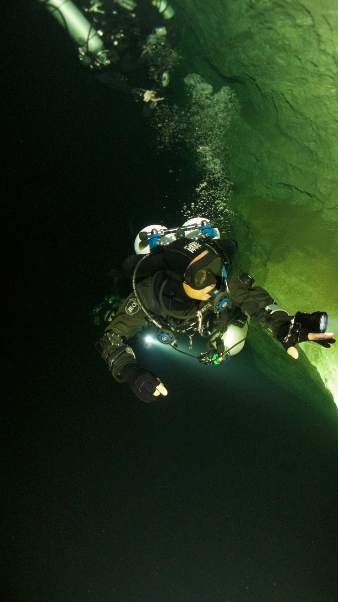 BlueLabelDiving's tweet image. Fred returning from a 165m dive in Song Hong Cave system in Southern Thailand. During this dive we discovered isopod species and several different bacterial colonies. #cavediving @HalcyonDiving @DiveShearwater @fourth_element @BlueLabelDiving