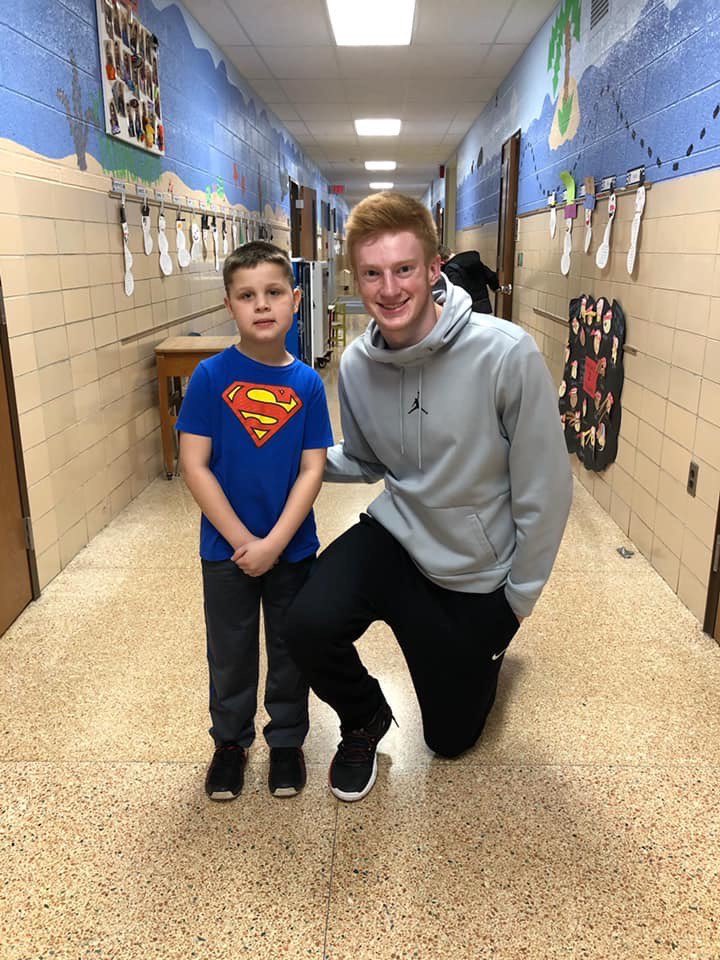 blufftonpirates's tweet photo. Mason Soper continued...”My favorite High School memory is being a role model to younger kids. Especially to Gaven, who pretended to be me, dunking a basketball in Mr.Dunlap’s class. I heard about it and went down to meet him.” https://t.co/bqWIgP1i2o