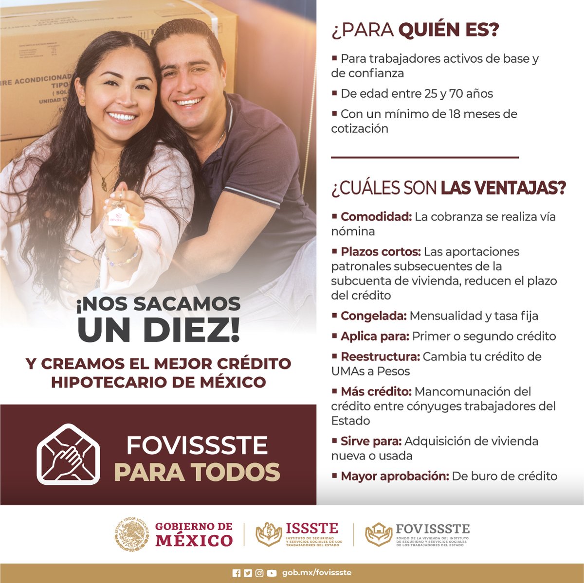 FOVISSSTEmx's tweet image. ¡Llegó el crédito en pesos que estabas esperando! 🏡 💰

Conoce las características y requisitos de #FOVISSSTEparaTodos