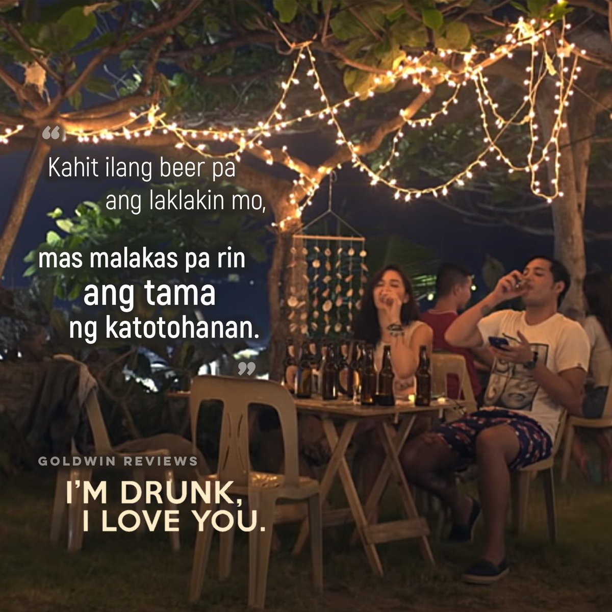 GoldwinReviews's tweet photo. “Kahit ilang beer pa ang laklakin mo, mas malakas pa rin ang tama ng katotohanan.”

read full movie review here: https://t.co/JpIcqSOFT3

#goldwinreviews #ImDrunkILoveYou #JPHabac @jphabac #MajaSalvador @teamMSG_ #PauloAvelino #DominicRoco @jascurtissmith #PauMaj #IDILY https://t.co/aaZyk60nzY