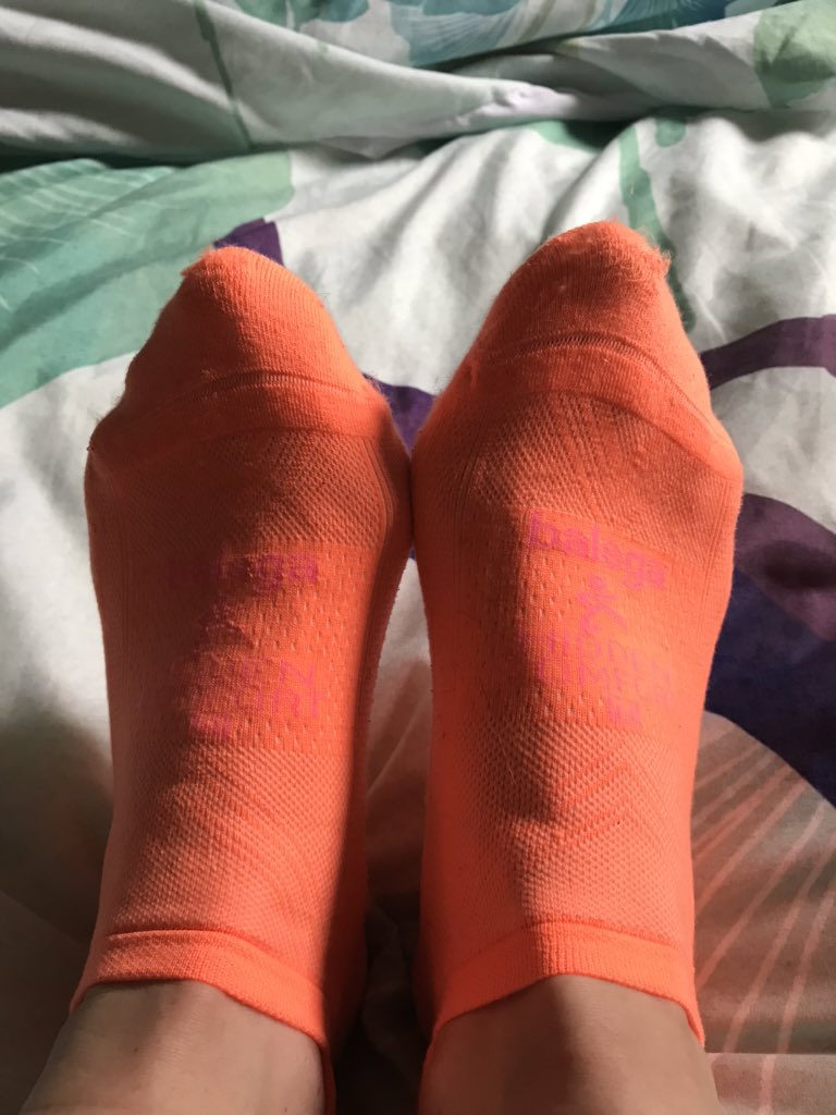 janefenelon's tweet photo. Another successful #scimelbrun avoided the rain &amp; road tested my awesome new socks #littlethings #runner #comfortablefeet https://t.co/KkZmMFvBHK