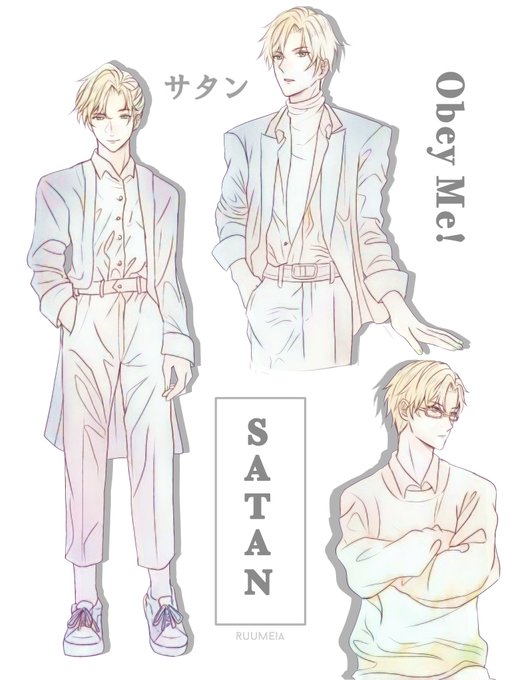 After finishing my first assignment i immediately went back to drawing aksjs zero self control here😔
Also big thanks to @Rieeen17 for providing me super nice fashion inspo !! 👀
(I was also too lazy to color so auto color it is again oops)

#obeyme #obeymejp #obeymesatan 