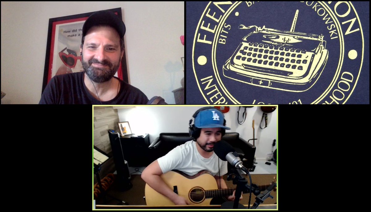dotpodcast's tweet photo. David Feeney has fun with his Zoom background, Donovan spins an original tune written just for this occasion and much more, coming at you this evening. #EndOfReport @Dameshek @feeneyneedslove @chrislaxamana @gpatricksmith https://t.co/6amWoyOJhv