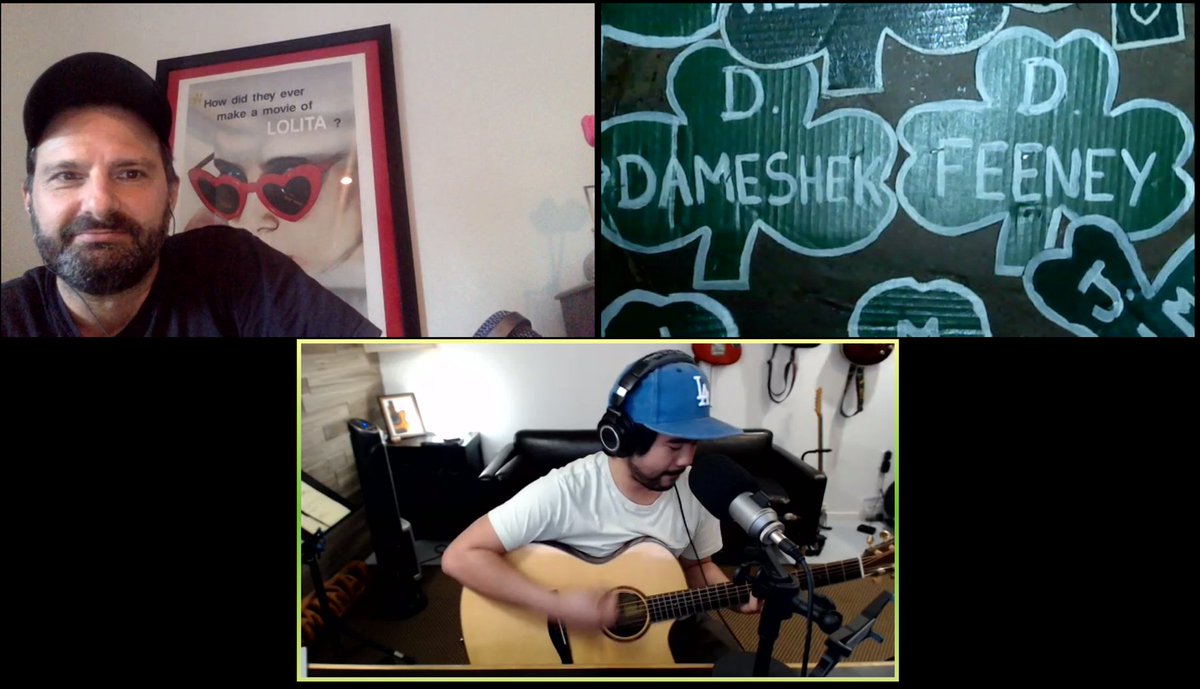 dotpodcast's tweet photo. David Feeney has fun with his Zoom background, Donovan spins an original tune written just for this occasion and much more, coming at you this evening. #EndOfReport @Dameshek @feeneyneedslove @chrislaxamana @gpatricksmith https://t.co/6amWoyOJhv