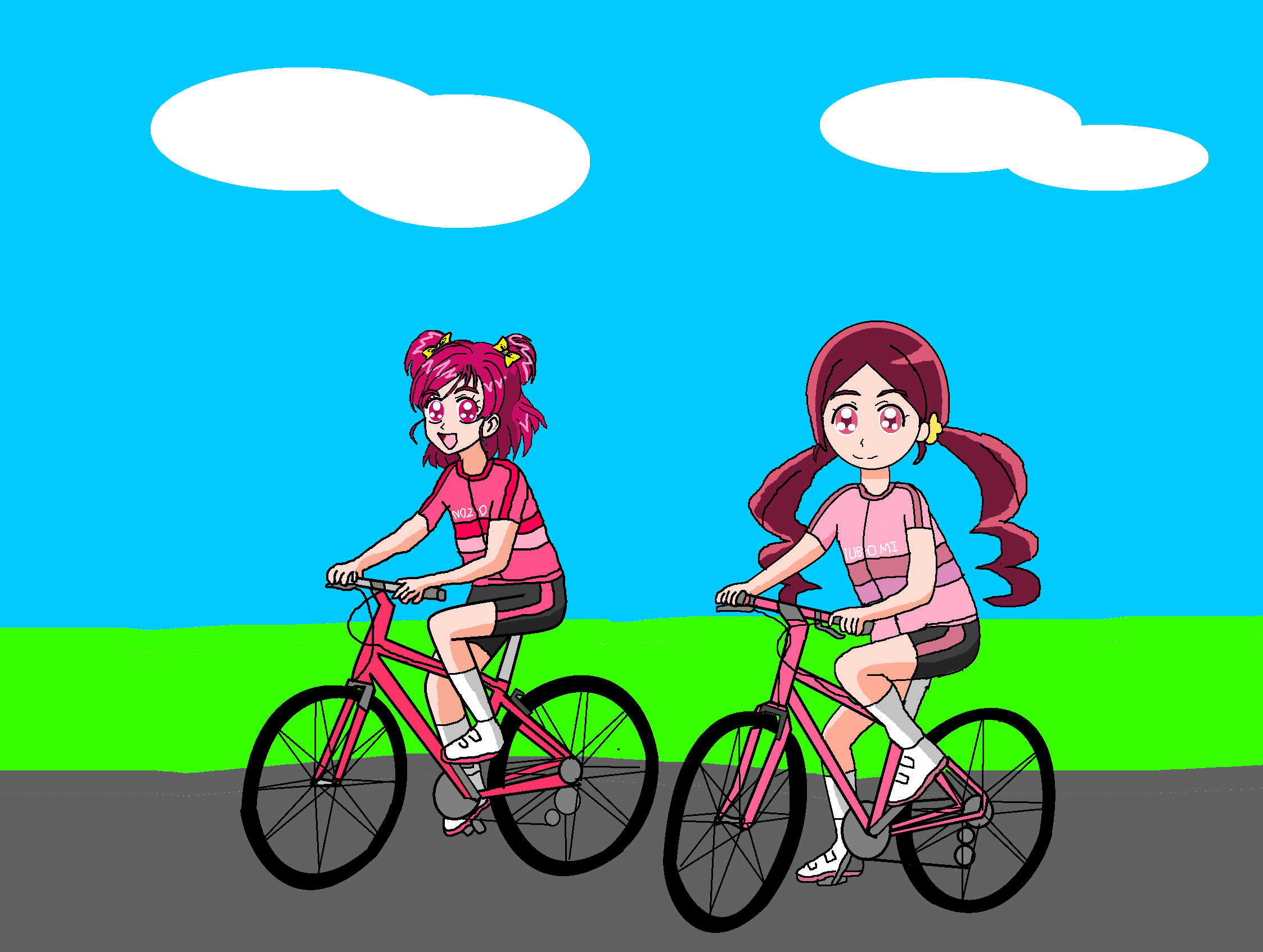 ট ইট র プリキュアオールスターズ Pas プリキュア サイクリングプリキュア サイクルジャージ 夢原のぞみ 自転車 花咲つぼみ キュアブロッサム キュアドリーム レーサーパンツ 絵描きさんと繋がりたい Precure 今回のプリキュア自転車絵は つぼみ