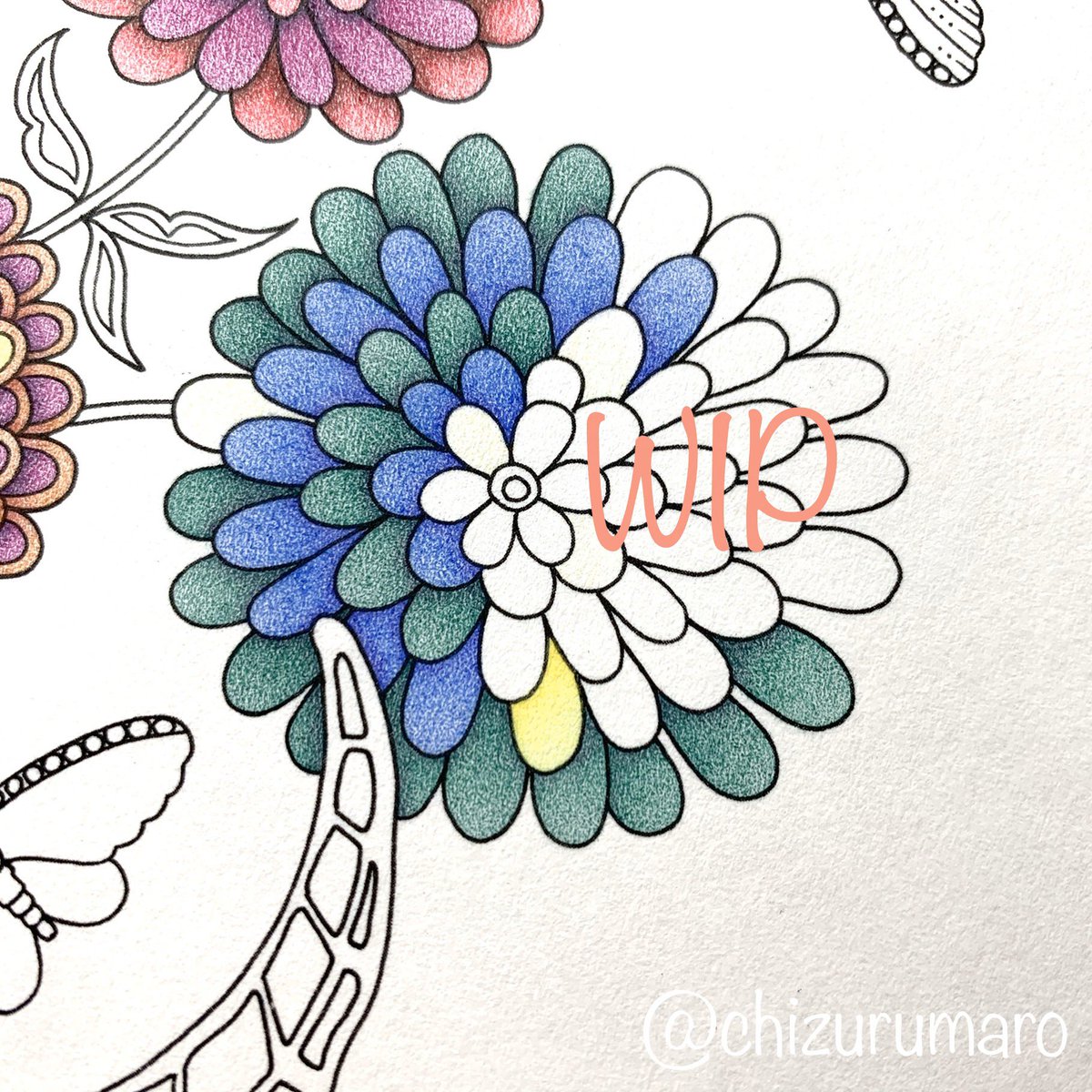 ちづる ぬりえライフ 気づけばいつの間にかこってり塗っている ひみつの花園 Johanna Basford T Co Og52ftmbyo Twitter