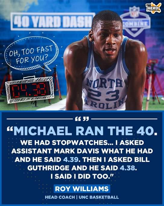 lcbelow's tweet image. The Jordan stories keep getting more ridiculous...a 4.39 at  6&apos; 6&quot; and 190 lbs!

A few comparisons:

4.35, Calvin Johnson 6&apos; 5&quot; - 239
4.37, Matt Jones 6&apos; 6&quot; - 242
4.48, AJ Green 6&apos; 4&quot; - 211
4.53, Mike Evans 6&apos; 5&quot; - 231

@TheHerd 
#TheLastDance 
#ChicagoBulls