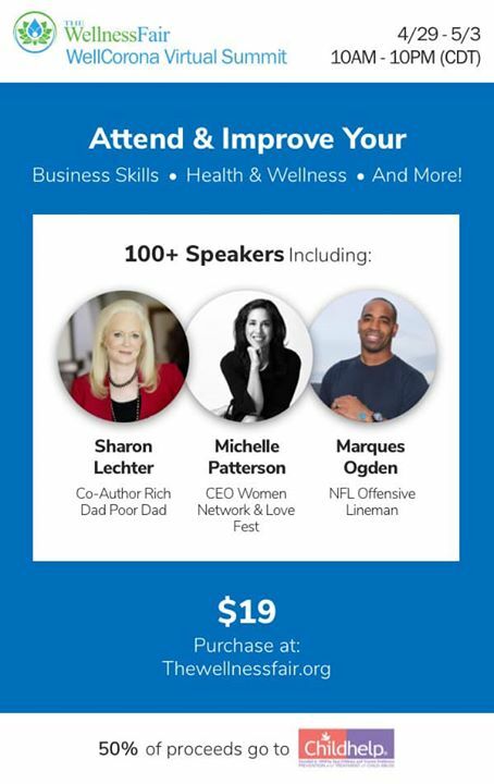TheWellnessFair's tweet photo. 100+ classes for less than 20 bucks... 75% goes to charity. Sign up today, attend tomorrow.  https://t.co/3EJYo3gQFu

#SignUpSaveLives #WellCorona #Childhelp #TheWellnessFair #TheSoulNutritionist #LoveFest2020 #Summit #OnlineSummit #PersonalGrowth #PivotYourBusiness #Wellness… https://t.co/qMqk6lXLyJ