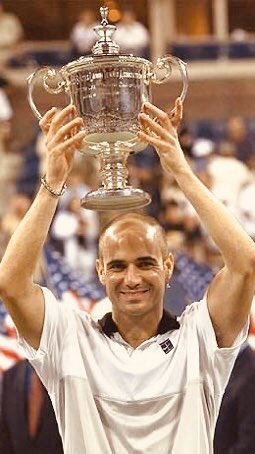 Happy 50th birthday to Andre Agassi. 8-time Grand Slam champion. Who remembers his long fair hair? 