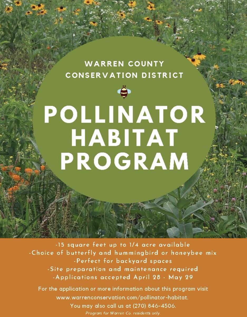 🐝 For more information please give us a call or visit warrenconservation.com/pollinator-hab…!
🦋 If you are unable to access or print an application, let us know!
🌼 First come, first served.