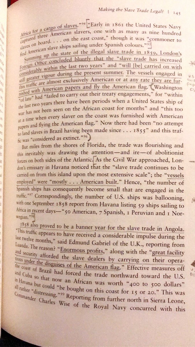 The U.S. flag offered the best protection against anti-slave trade patrols to white slave traders of all nationalities. In 1859, there was a large demand for U.S. flags among slave traders in Angola to be “attached to vessels engaged in shady business”