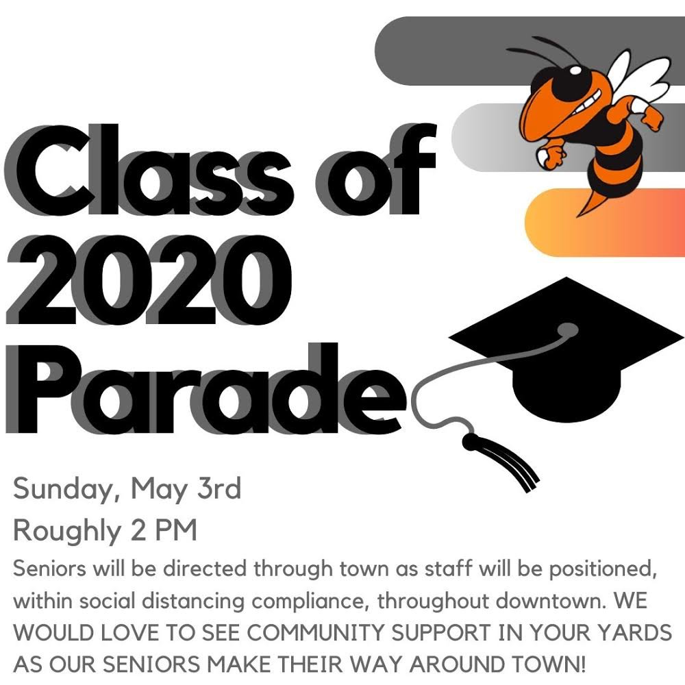 Please come out to support the 2020 senior class since their graduation has been postponed! Come outside to the yard/curbside &amp; join in the parade to celebrate the best we can all while staying in COVID19 compliance. PLEASE SHARE POST TO HELP SPREAD WORD!
•
•
•
 #HornetHype