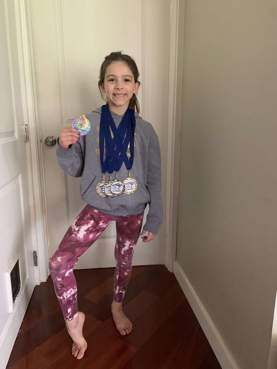 gymnastkids1's tweet photo. Virtual gymnastics meet to remember the year of COVID-19. Courtney’s videos were submitted to got scored judges for scores and feedback! She received a 9.25 Vault 1st Pl, 9.3 Floor 1st Pl, 9.35 Beam 2nd Pl, 9.25 Bars, 2nd Pl, 37.15 AA! 🤸‍♂️🙌🏻 @GScored @USAGym #level6 https://t.co/IgwaygDnB4