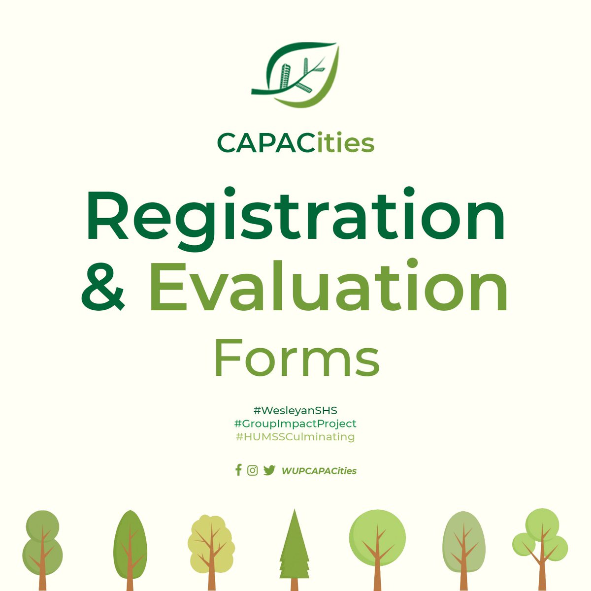 WUPCAPACities's tweet photo. Please help us improve our future projects by filling up the registration and evaluation form below. Please be sure that before filling up, you participated on one of our activities.

Thank you! 🌿

https://t.co/y8d5CbyClI

#WesleyanSHS
#HUMSSCulminating
#GroupImpactProject https://t.co/dmrHQQ0Dth