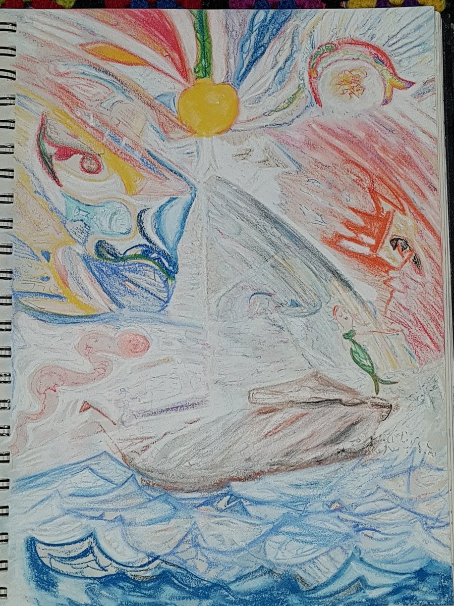 Jackieveky's tweet photo. The sailor's muse. #playingwithpastels #becomingsun #hiddencoves https://t.co/wL09ojhR61