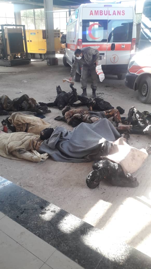 #Afrin'de terör örgütü PKK/YPG tarafından gerçekleştirilen hain saldırı sonucu çocuk, sivil demeden onlarca masum insan canice katledildi.