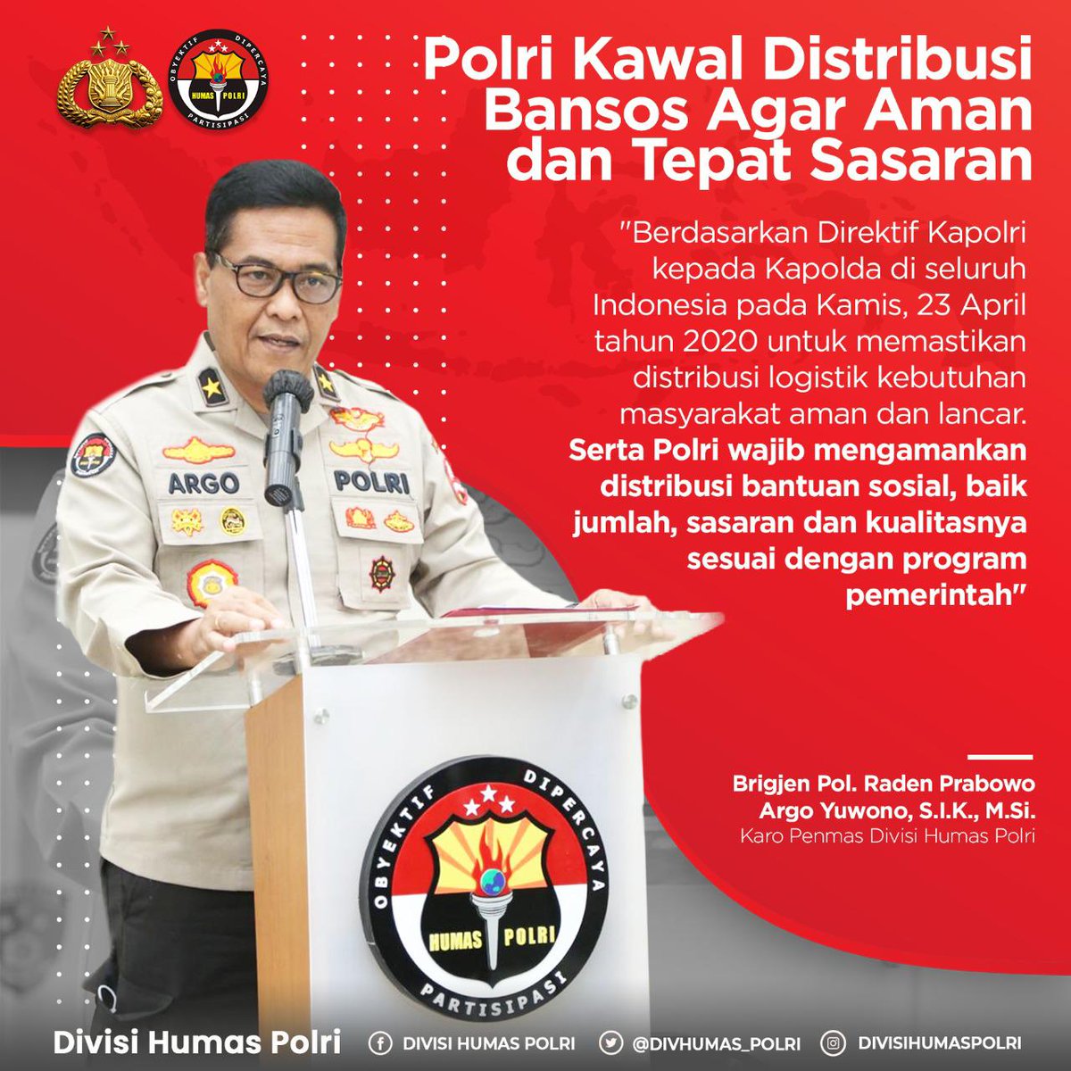 humascandi's tweet photo. Salah satu poin direktif Kapolri dalam vicon dengan jajaran Kapolda se-Indonesia yaitu menginstruksikan seluruh jajaran untuk menyisir warga yang belum mendapat bantuan sosial

#BersamaPolriBantuWarga https://t.co/mHQEGri0e1