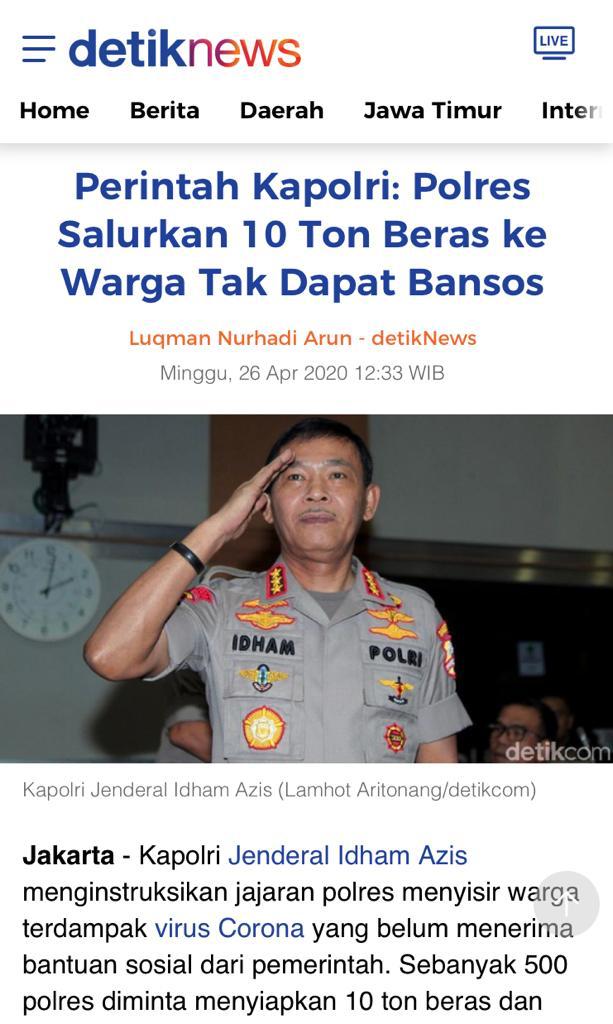 humascandi's tweet photo. Bantu ringankan beban warga di tengah PSBB, Kapolri instruksikan seluruh jajaran menyalurkan bantuan sosial kepada masyarakat yang membutuhkan

#BersamaPolriBantuWarga https://t.co/9IOtf2IVIG