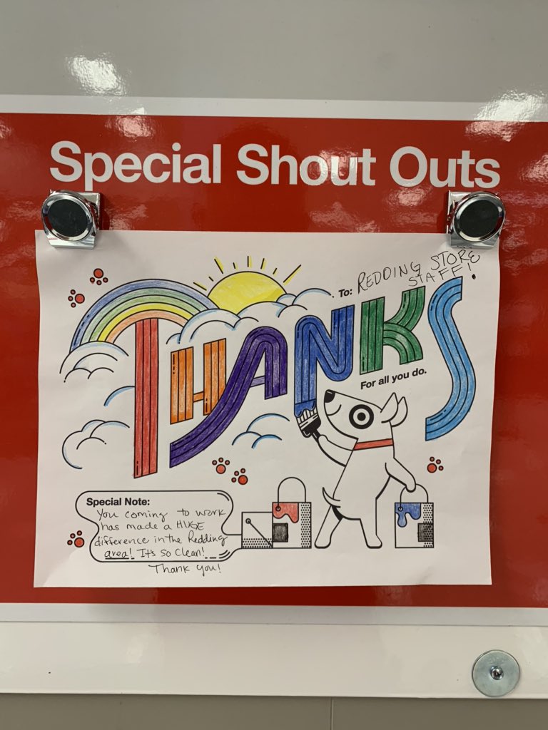 Thankful for the guest that dropped this off to the team today thanking them for coming to work and having a clean store. I couldn’t be more proud of this team during this time! 🎯 #T615 #worksomewhereyoulove