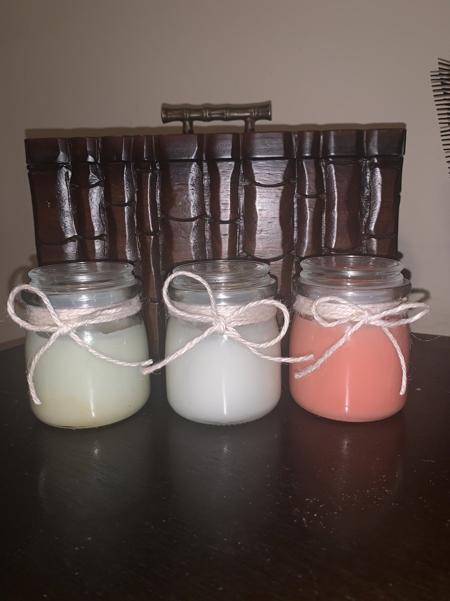 It may be midnight but I’m finished! Made my first set of homemade candles 🕯✨ if you’d like to see how I made these comment “post video” below 😘 #DaniDoesIt #DIYDani #homemade #DIY #homedecor #masonjardecor
