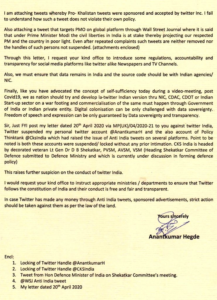 ProfSRK's tweet photo. Khalistani 2020 referendum paid PR for anti-national propaganda with Twitter support, BJP 6th time MP @AnantkumarH draws attention of PM @narendramodi ji.

#RestoreAKHegdeTwitter 
#BanKhalistanisOnTwitter
#ISupportAKHegde
#AnantKumarHegde

@HMOIndia @AmitShah @AmitShahOffice https://t.co/iBtDVsedtv